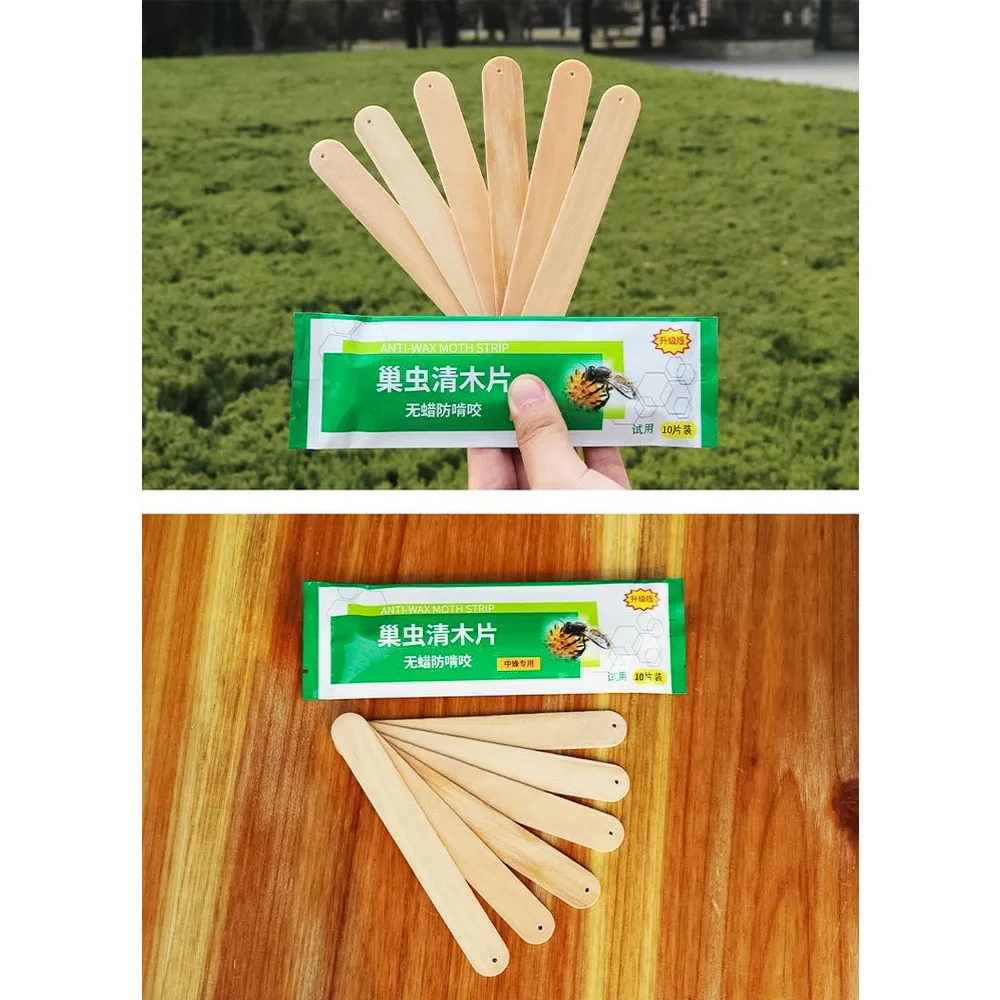 APIBUZZ Bandes de bois pour traitement des mites de cire de ruche | Paquet de 10 unités