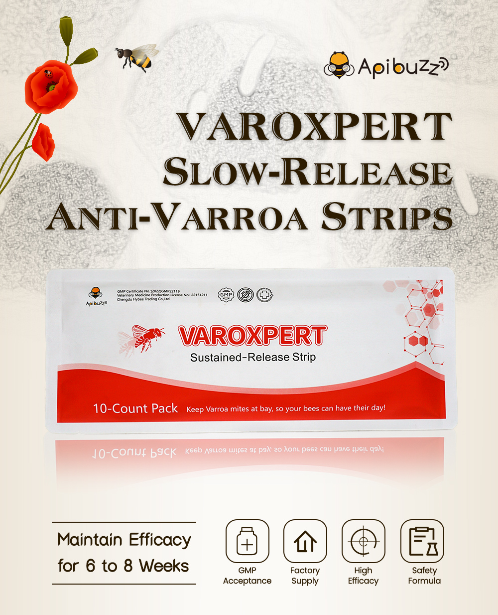 Bandelettes VAROXPERT Amitraz Varroa à libération lente