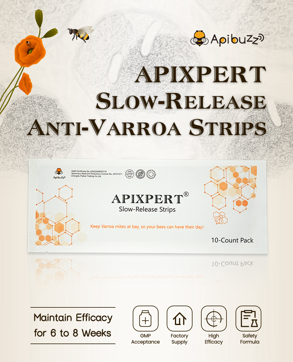 Bandelettes APIXPERT Fluméthrine Varroa à libération lente
