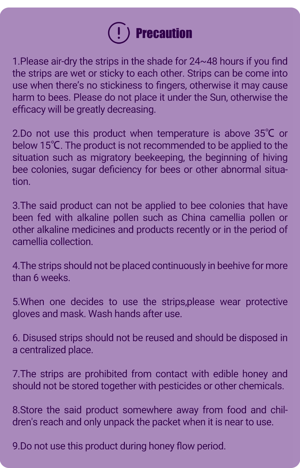 Bandelettes APIFLUVA-PRO Varroa