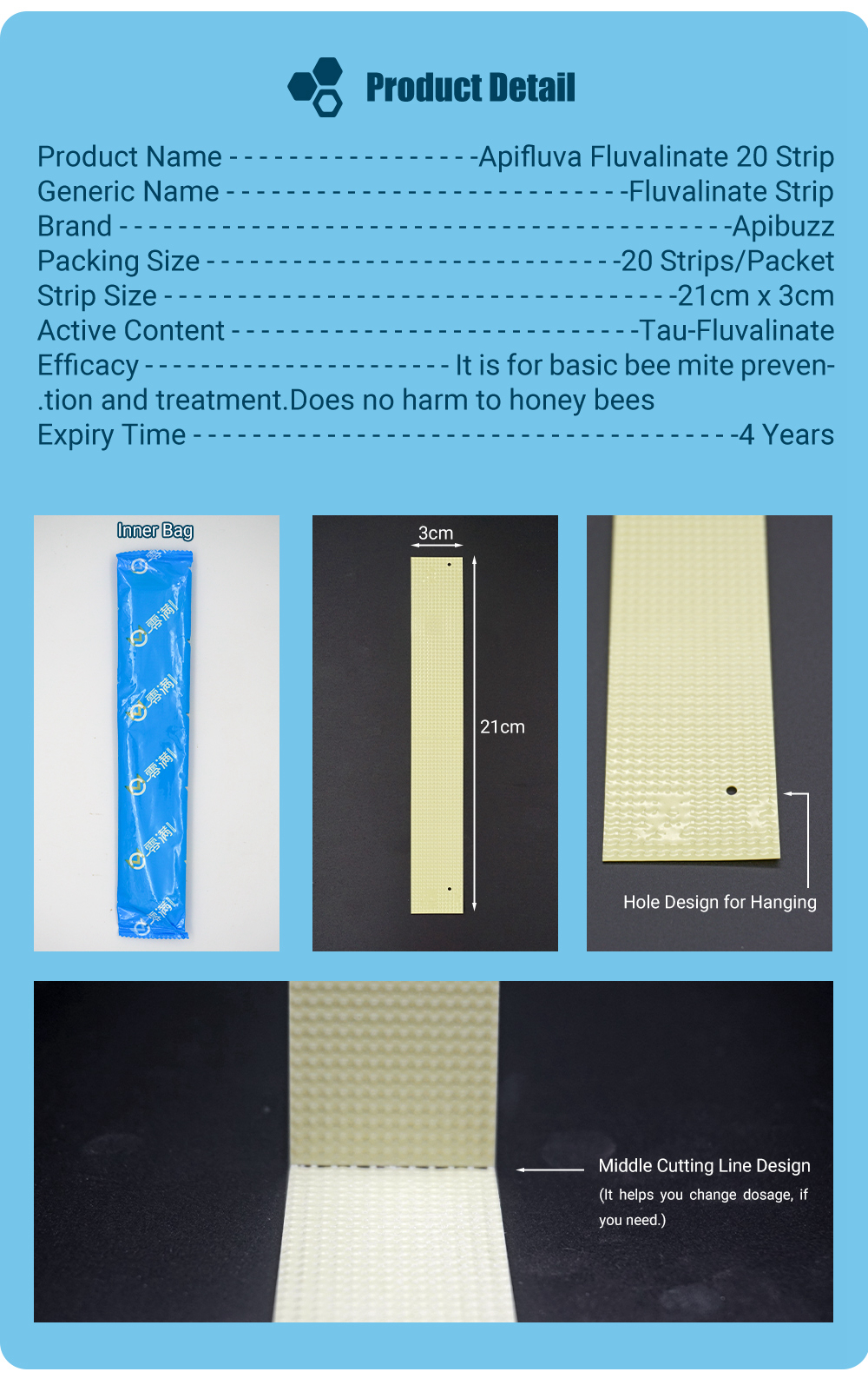 Bandes anti-acariens APIFLUVA - Paquet de 20