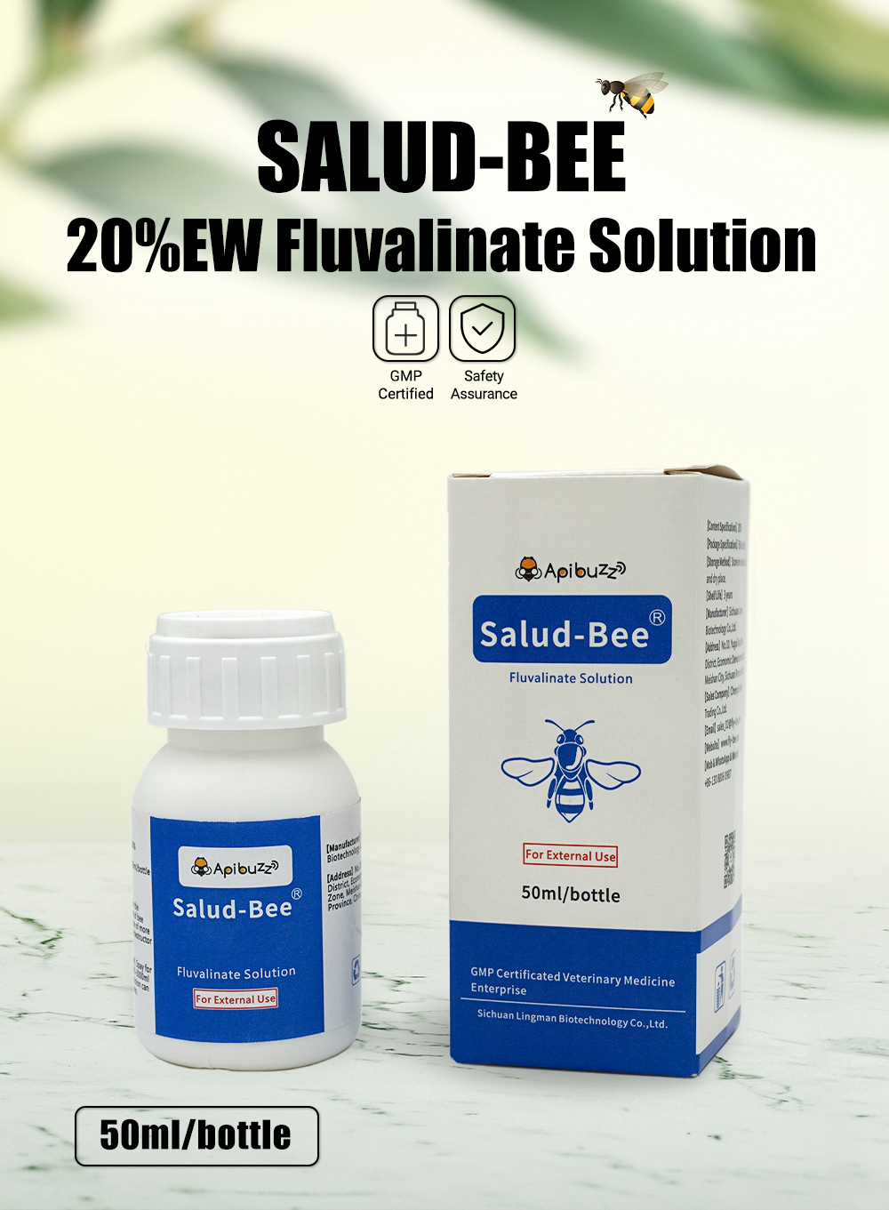 SALUD-BEE Solution de Tau-fluvalinate EW à 20 % pour les abeilles