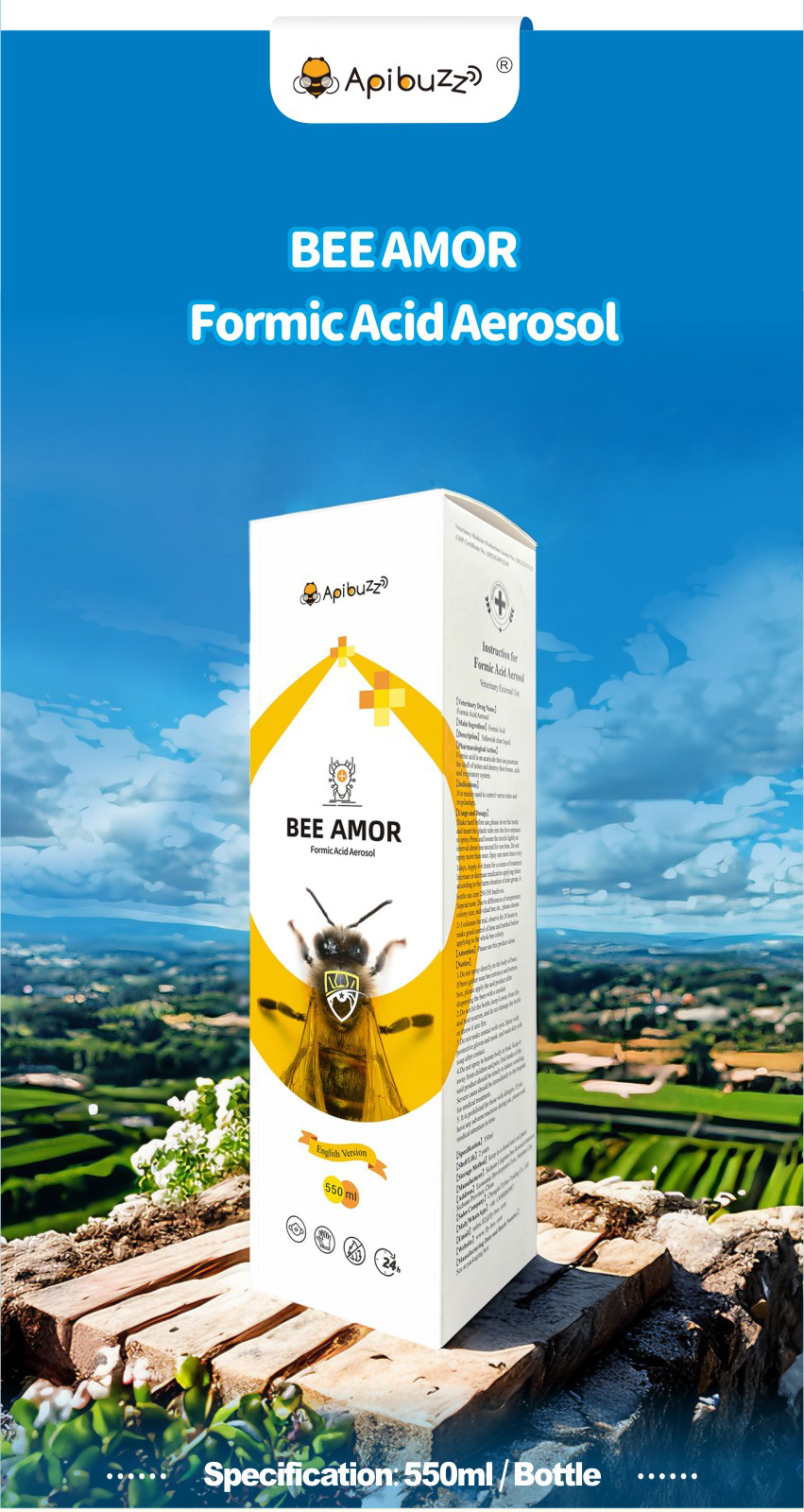 BEE-AMOR Spray d'acide formique mixte pour abeilles